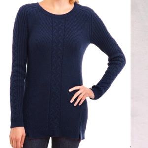 Nautica Women’s Navy Tunic Cable Knit Sweater M